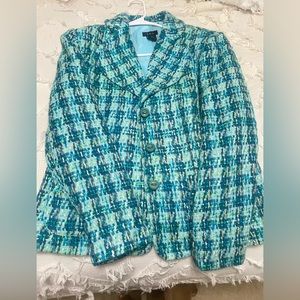 Green and blue blazer